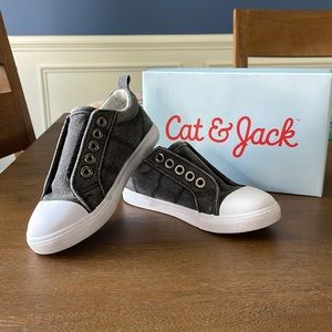EUC Toddler Boys' Size 10 - Dwayne Slip-On Sneakers Charcoal Gray - Cat & Jack™